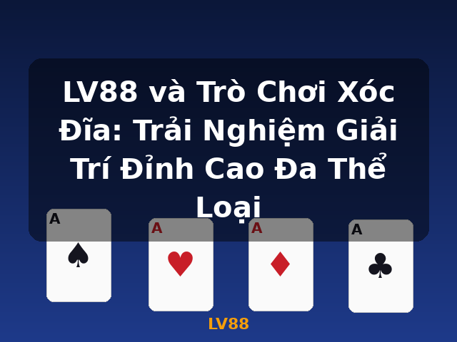 LV88 và Trò Chơi Xóc Đĩa: Trải Nghiệm Giải Trí Đỉnh Cao Đa Thể Loại - LV88