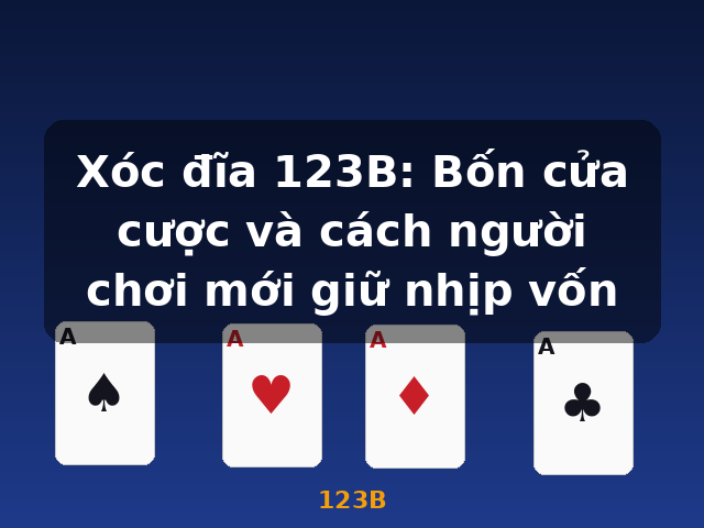 Xóc đĩa 123B: Bốn cửa cược và cách người chơi mới giữ nhịp vốn - 123B